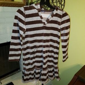 Gap Kids Fleece Striped Hoodie Sweater Dress, M/8